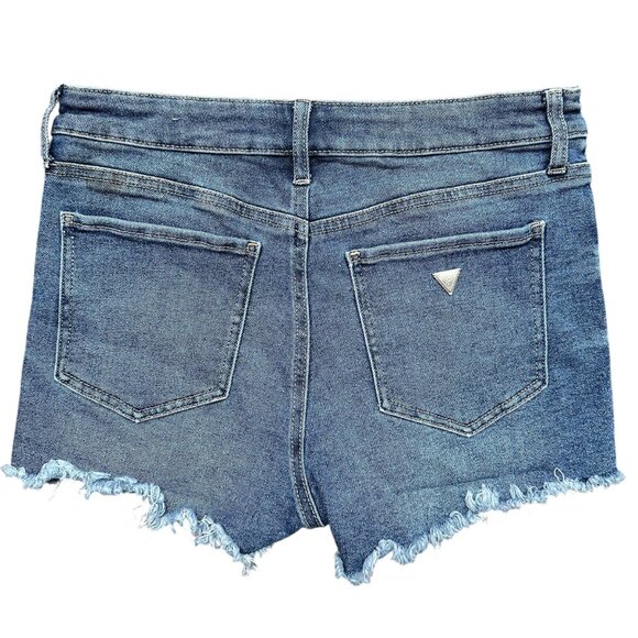 Guess Vintage Denim Cut Off Shorts Frayed Button Front Y2K 90's 80's Size 30‎ - Picture 3 of 6